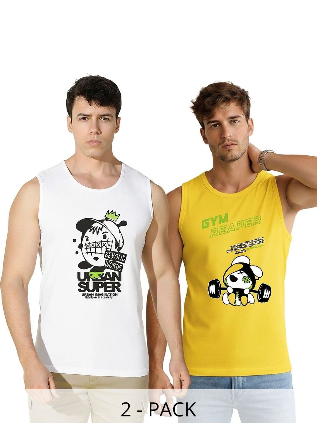 MINISTRY OF FRIENDS Men Pack Of 2 Printed Innerwear Vest - view 1