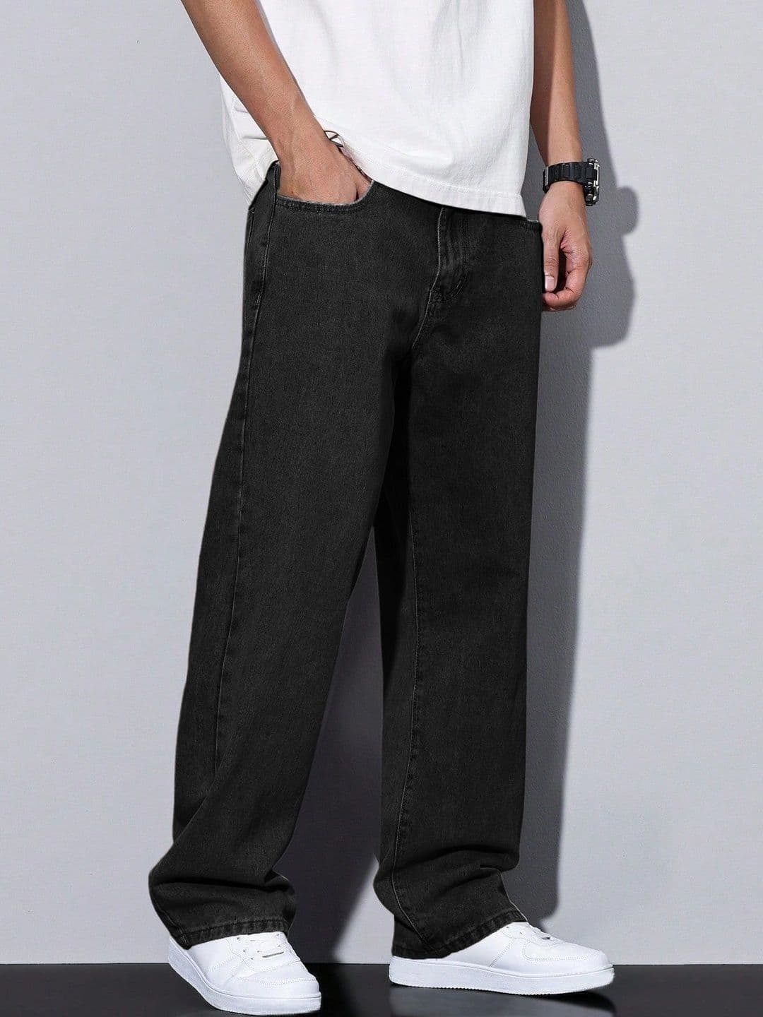 PLUS 91 Men Smart Straight Fit Mid-Rise Jeans thumbnail 4