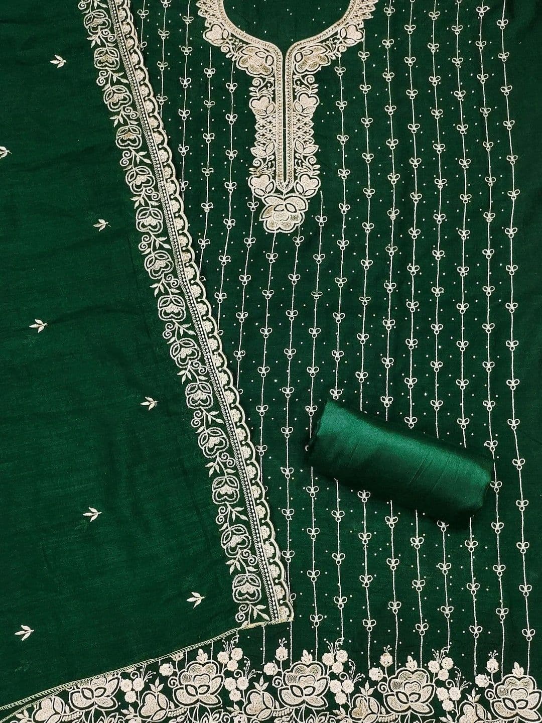 TAVAS Embroidered Pure Cotton Unstitched Dress Material thumbnail 4