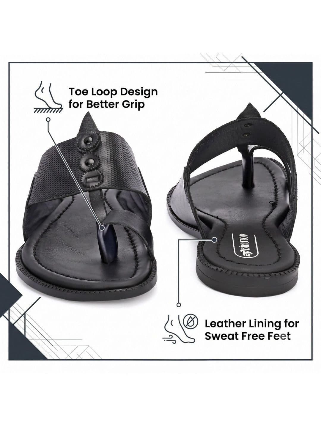 BINUTOP Men Leather Comfort Sandals thumbnail 3