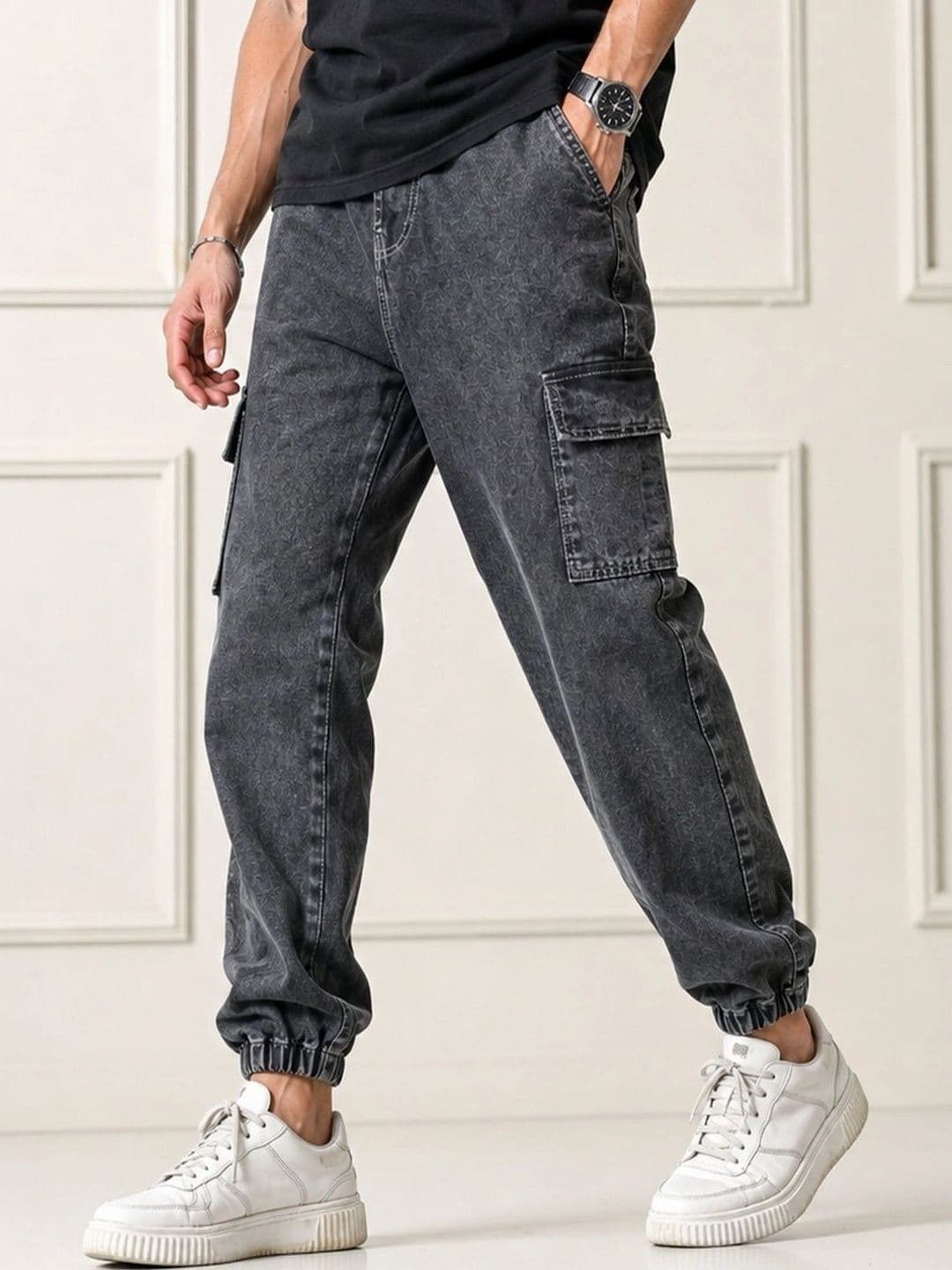 styhub Men Relaxed Fit Mid-Rise Acid Wash Jeans - view 1