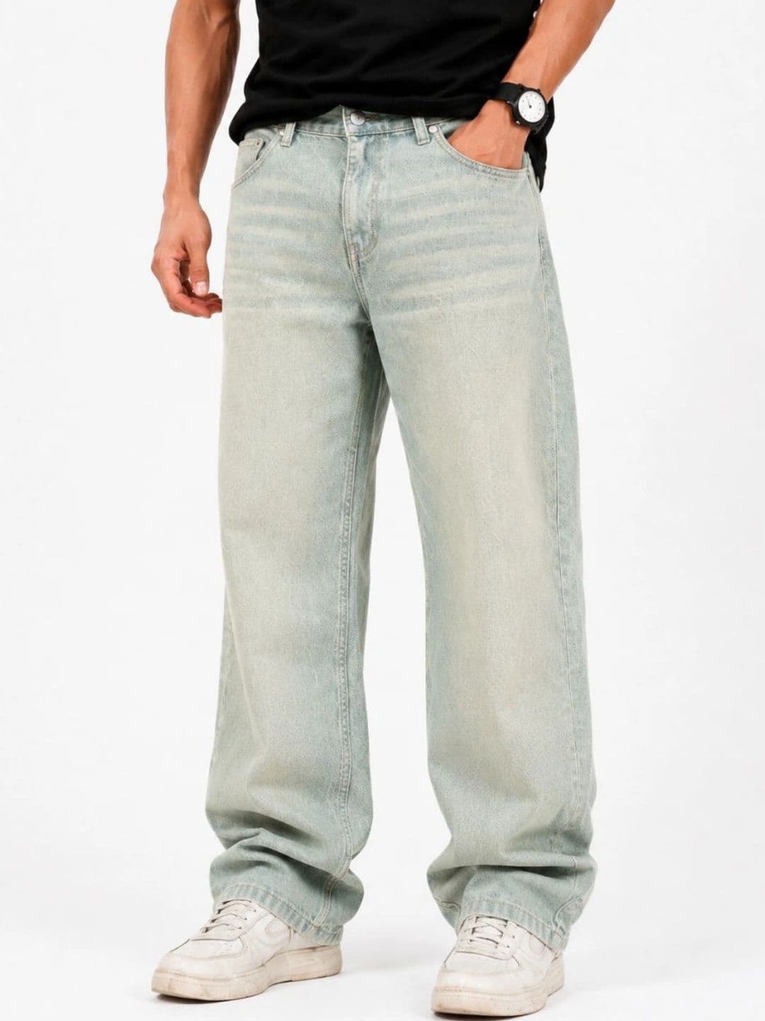 MQ Denim Men Straight Fit Mid-Rise Light Fade Jeans - view 1