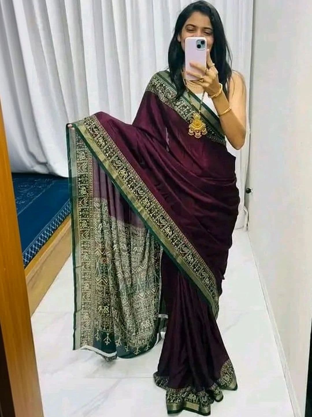 BOLOKA Zari Designer Mangalagiri Saree thumbnail 3
