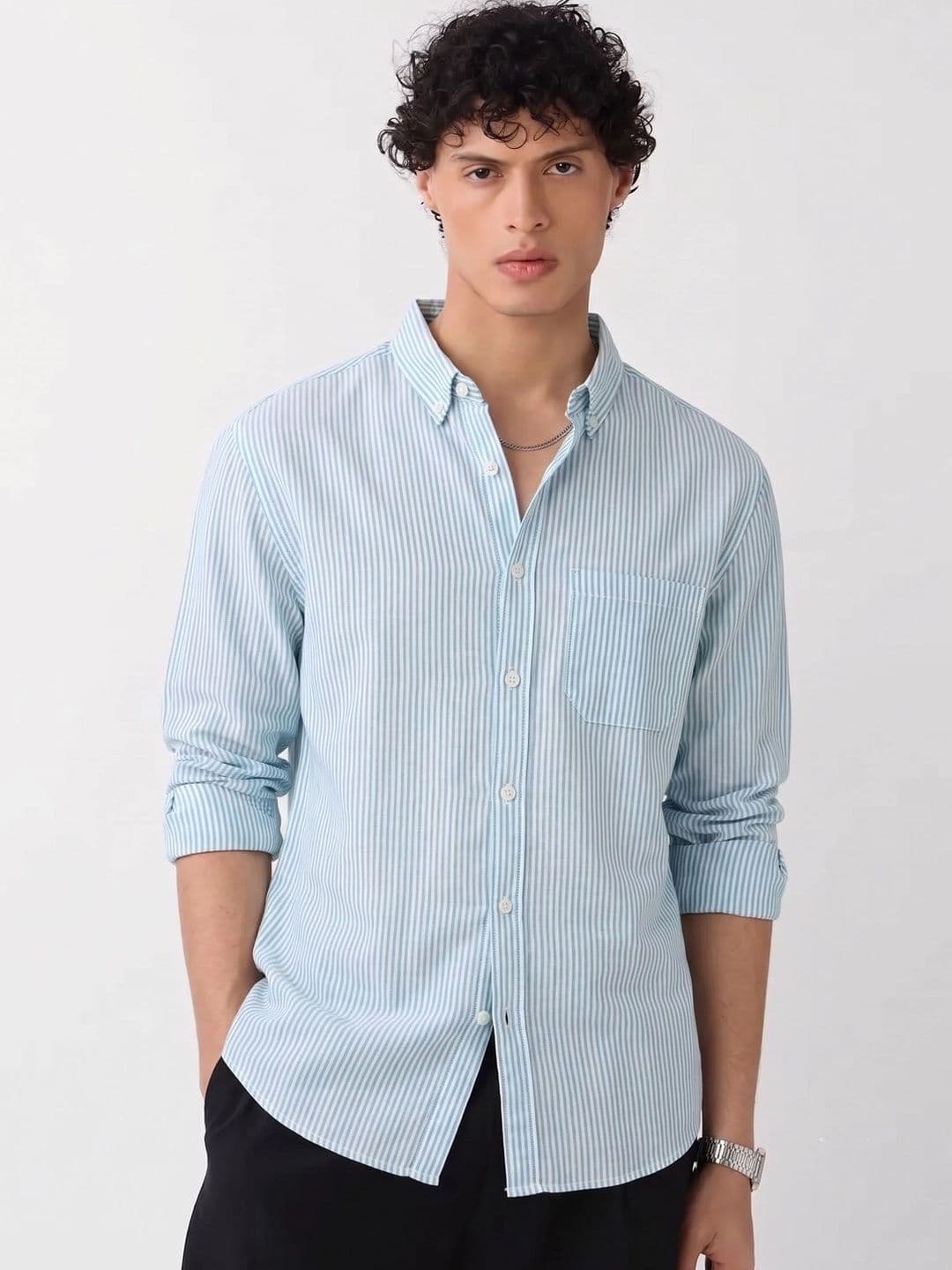 OQUENT Men Standard Striped Casual Shirt - view 1