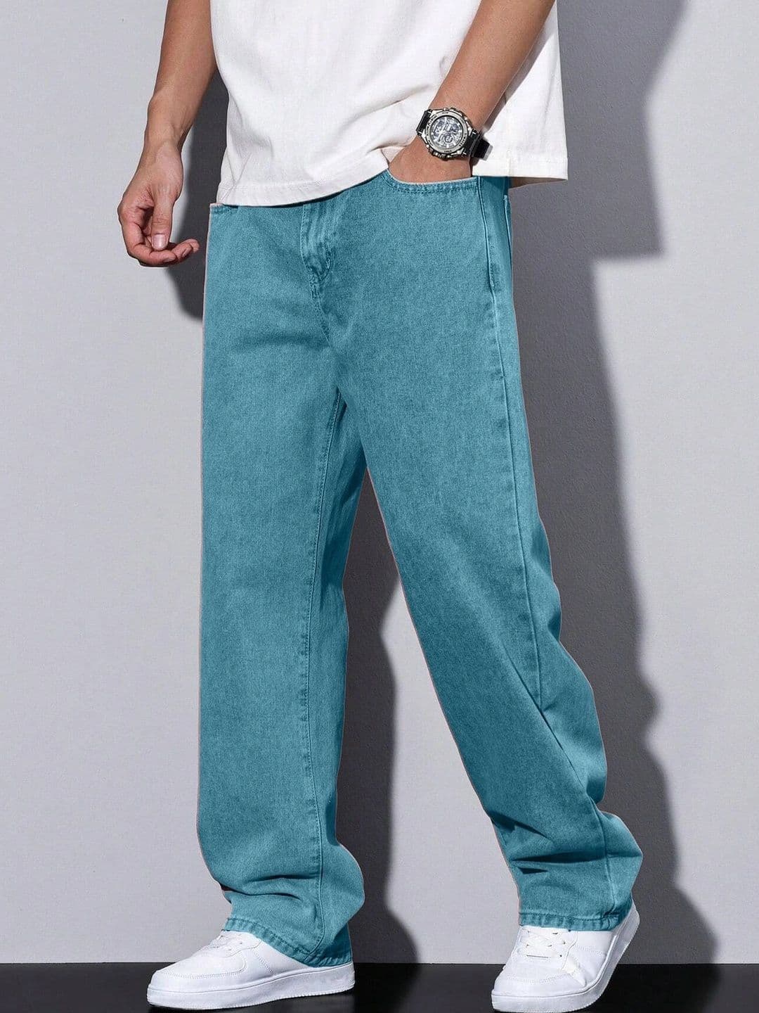 PLUS 91 Men Smart Straight Fit Mid-Rise Jeans thumbnail 3