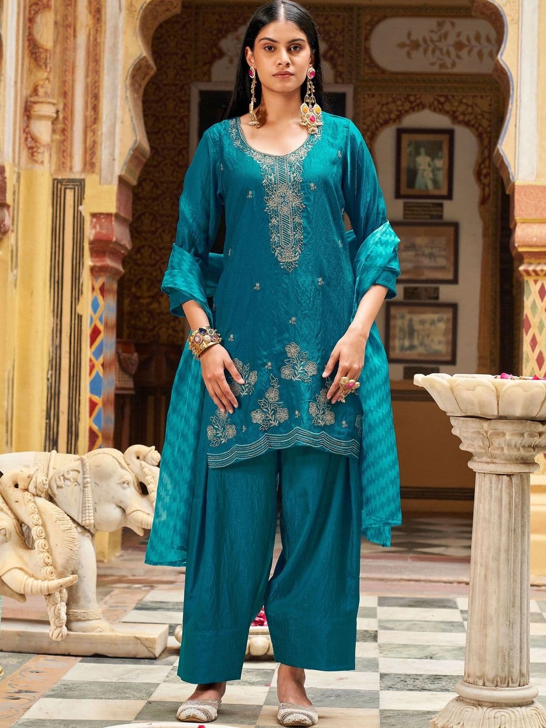 Tikhi Imli Embroidered Silk Blend Farshi Salwar Kurta Set Women - view 1