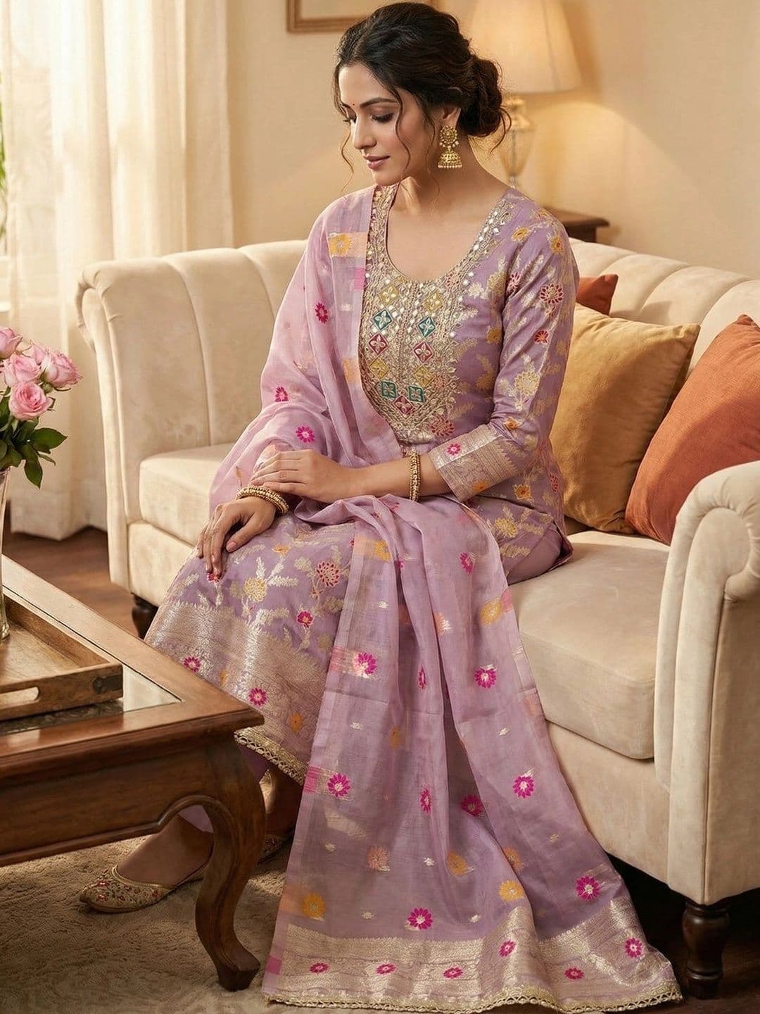 TAVAS Unstitched Dress Material - view 1