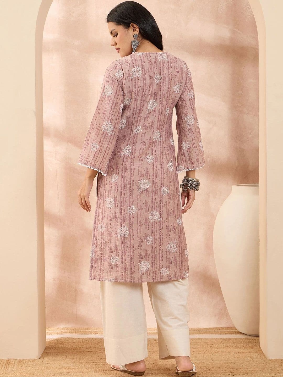 Anouk Women Ethnic Motifs Printed Regular Thread Work Kurta with Palazzos thumbnail 7