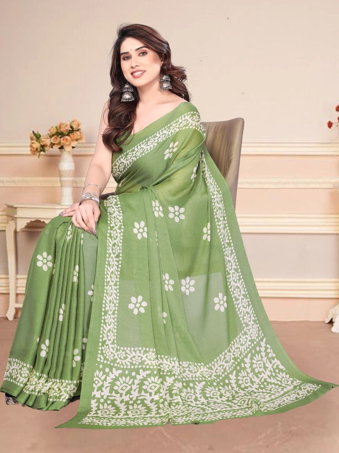 BOLOKA Poly Georgette Designer Saree thumbnail 2