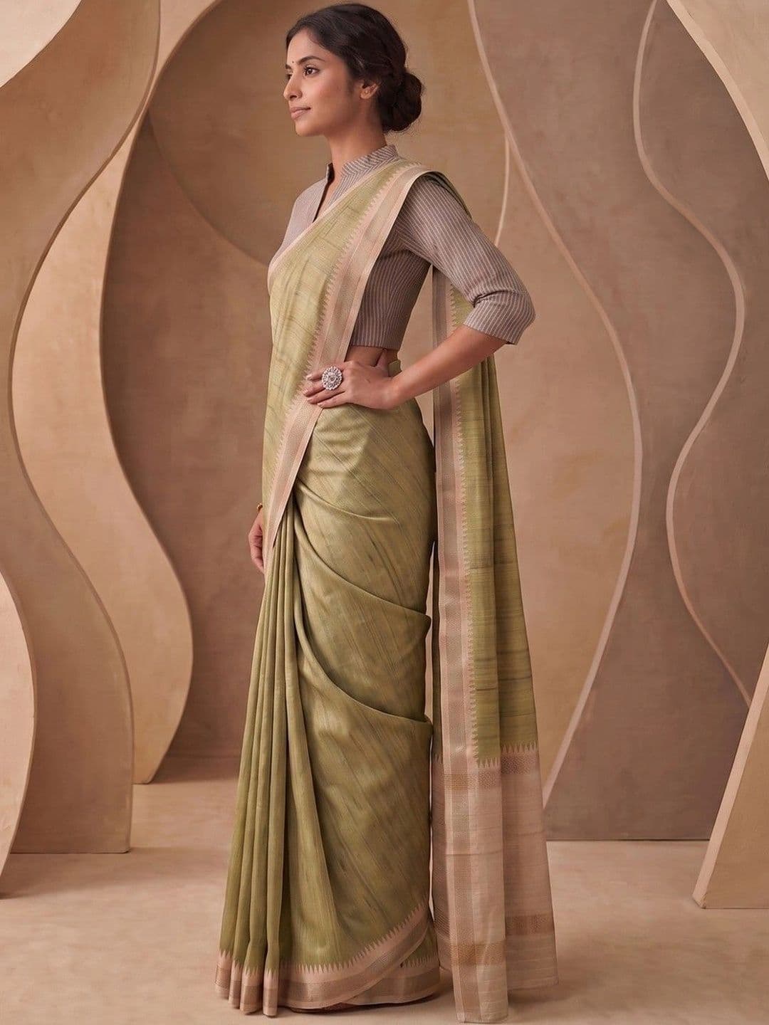 House of Vived Embellished Silk Blend Designer Saree thumbnail 4