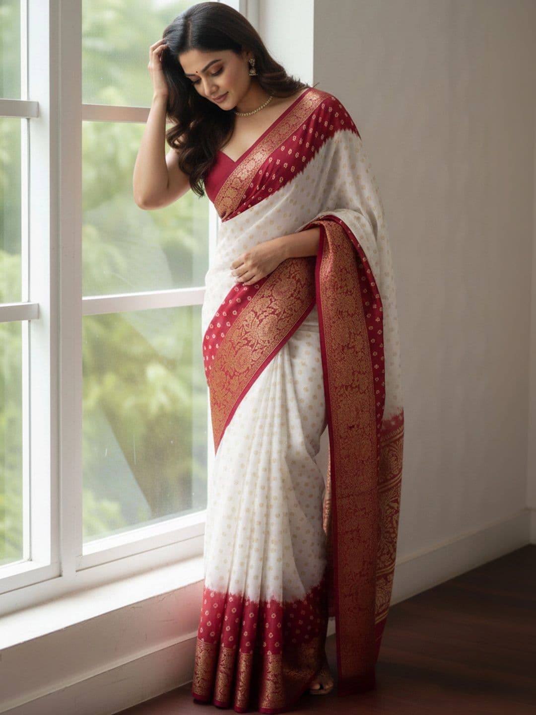 BOLOKA Bandhani Zari Art Silk Designer Bandhani Saree - view 1