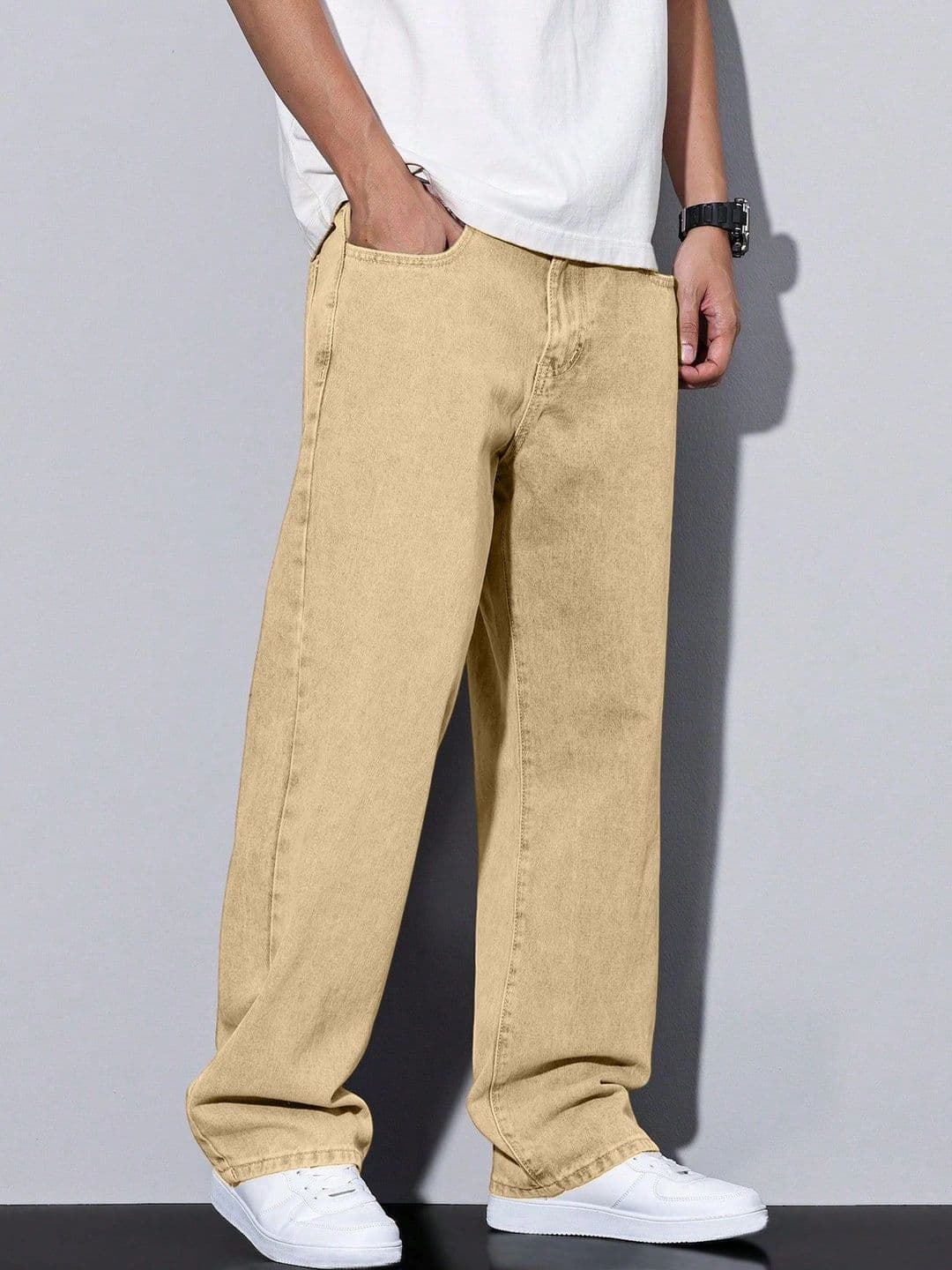 PLUS 91 Men Smart Straight Fit Mid-Rise Jeans - view 1