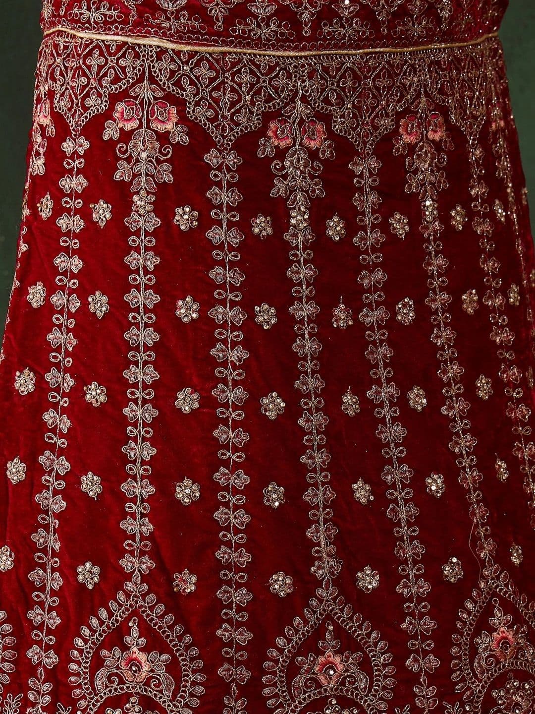 Anouk Rustic Embroidered Semi-Stitched Lehenga & Unstitched Blouse With Dupatta thumbnail 7