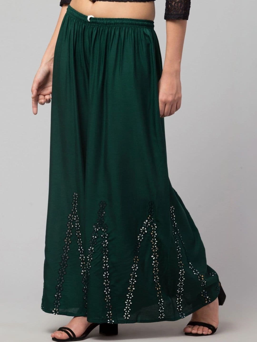 Meyara Women Embellished Knitted Ethnic Palazzos thumbnail 2