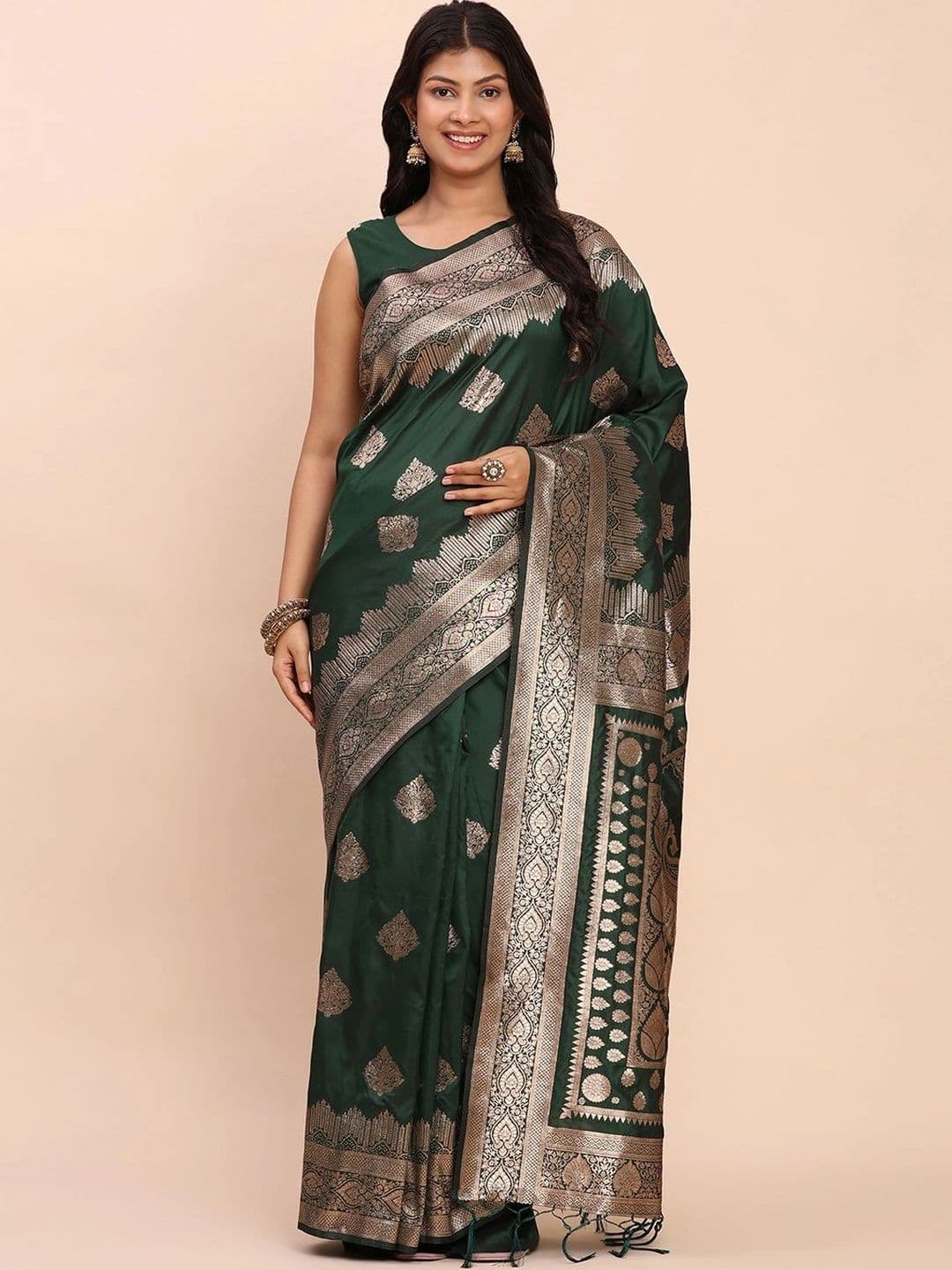 Mitera Woven Design Zari Silk Blend Banarasi Saree - view 1