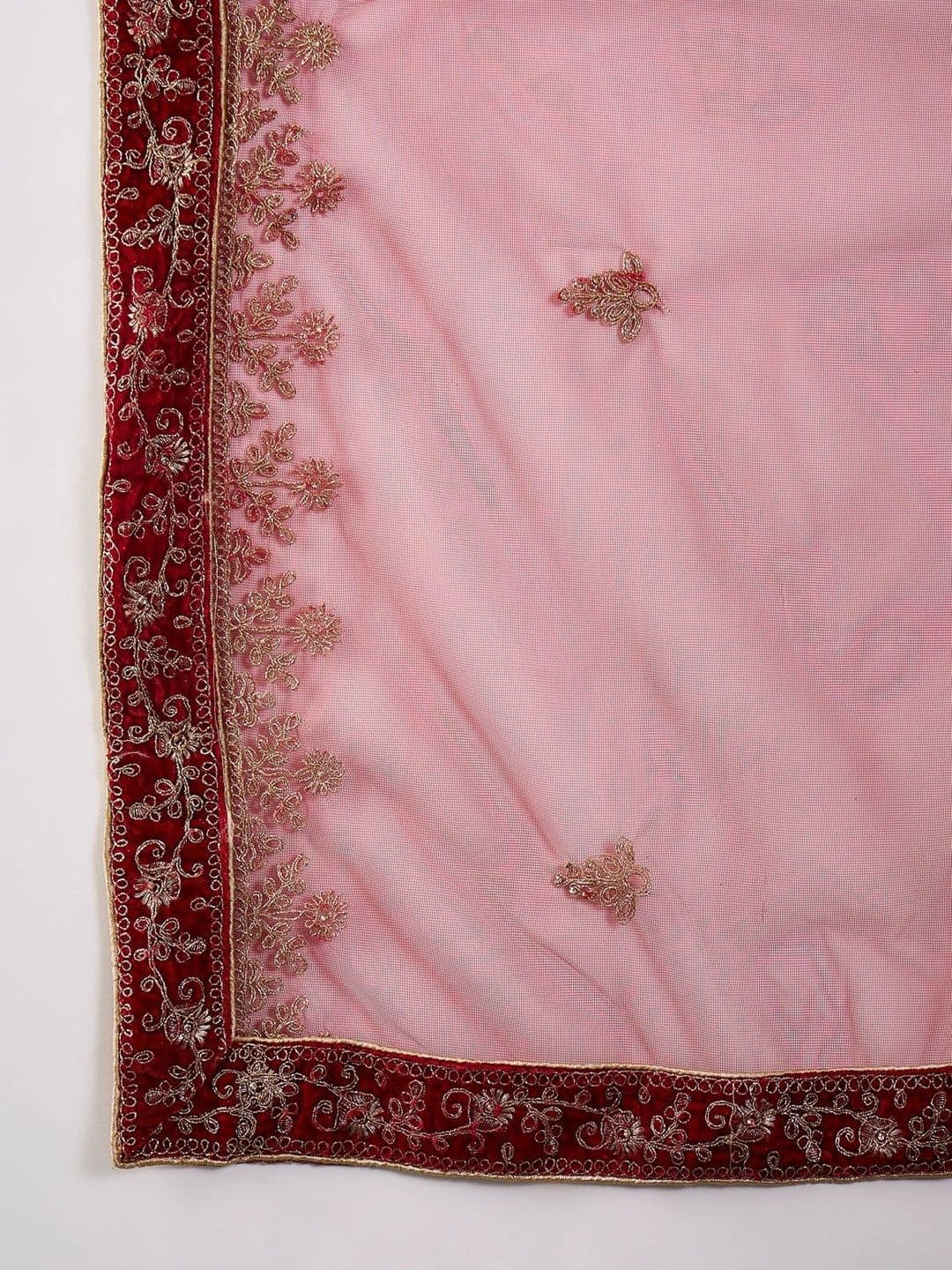 Anouk Rustic Embroidered Semi-Stitched Lehenga & Unstitched Blouse With Dupatta thumbnail 3