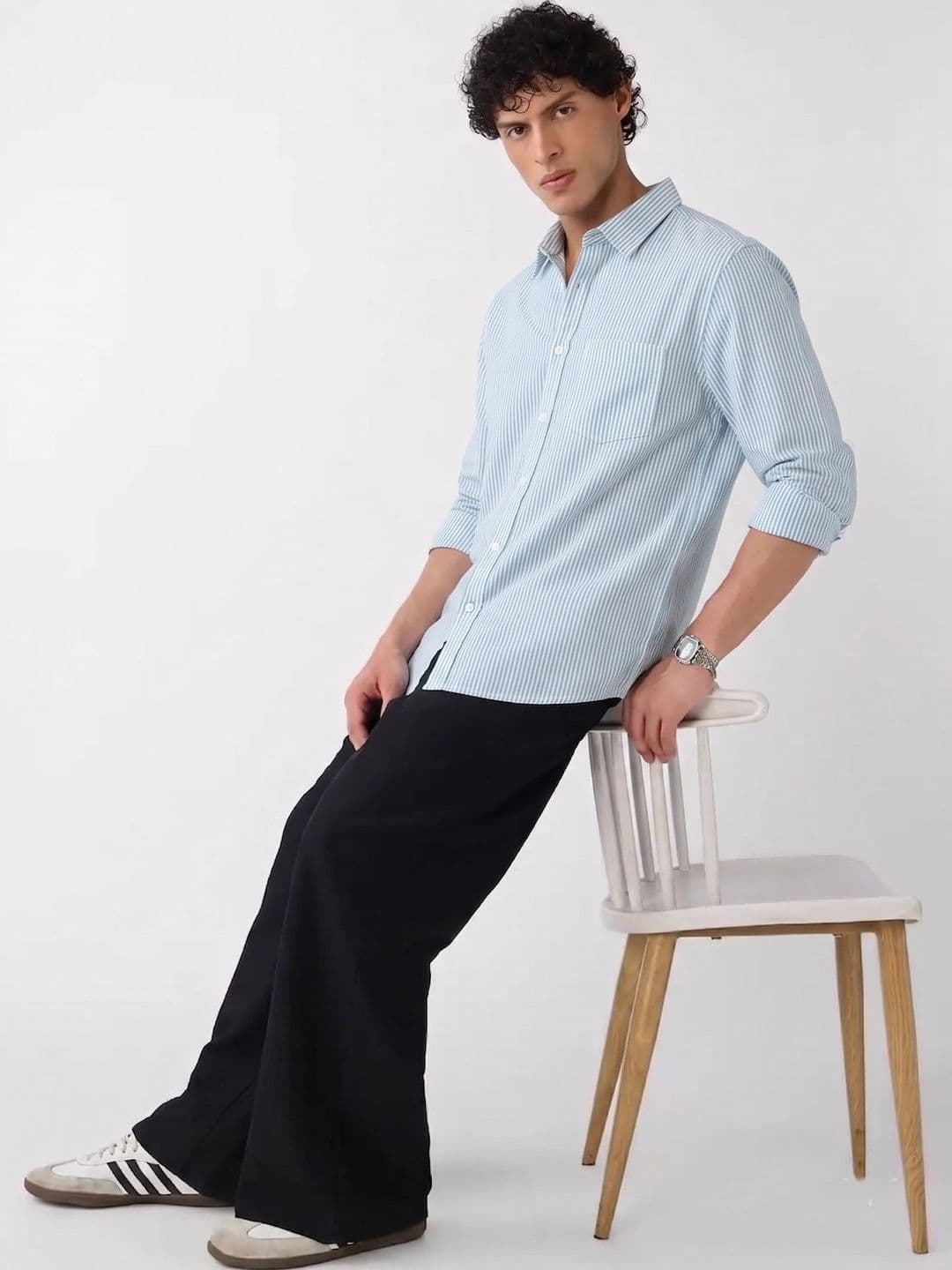 OQUENT Men Standard Striped Casual Shirt thumbnail 2