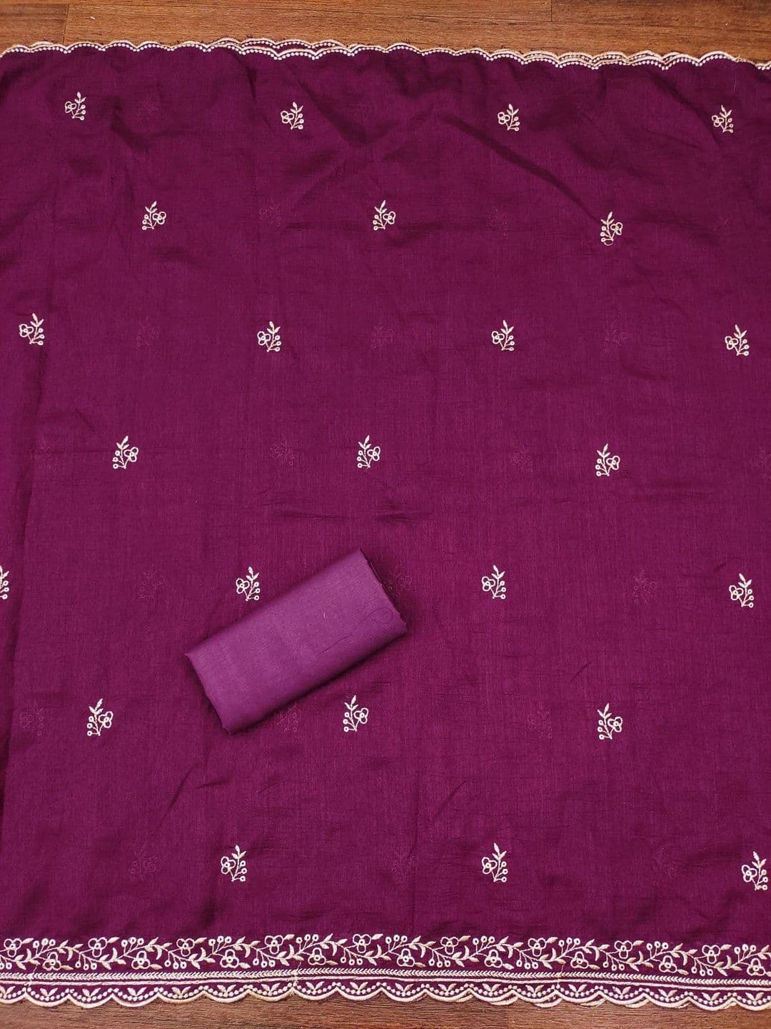 TAVAS Embroidered Pure Cotton Unstitched Dress Material thumbnail 3