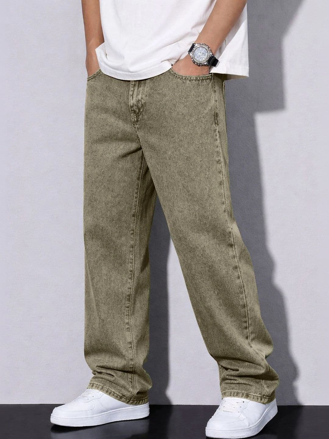 PLUS 91 Men Smart Straight Fit Mid-Rise Jeans - view 1