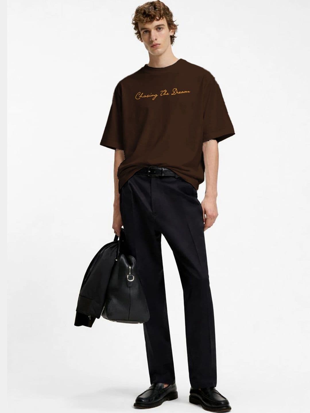 Moda rapido X TOGS & TERRE Men Typography Printed Drop-Shoulder Sleeves Organic Cotton Blend T-shirt thumbnail 4