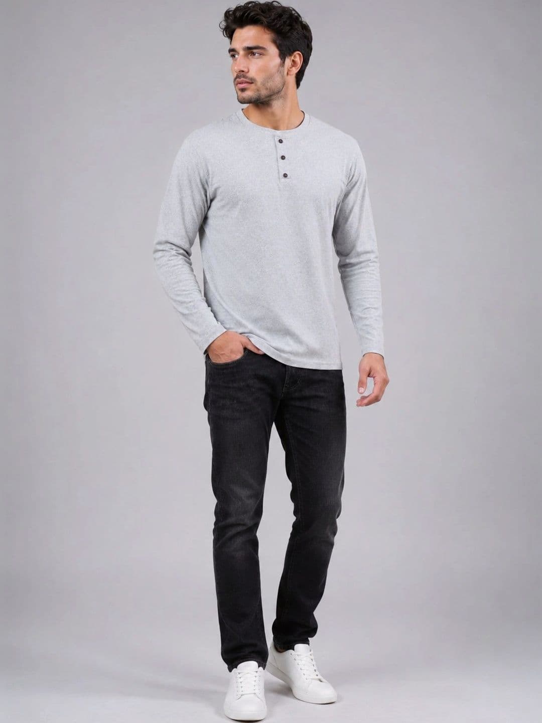 London Hills Men 2 Henley Neck T-shirt thumbnail 4