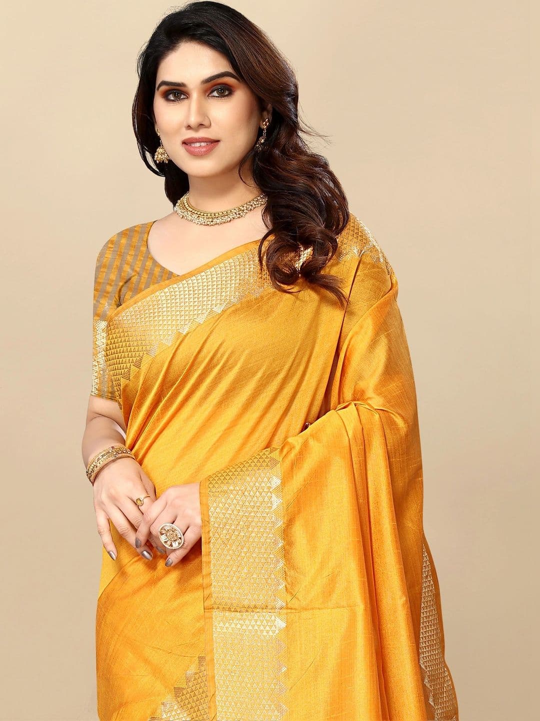 Sangria Women Woven Design Zari Designer Kota Saree thumbnail 5
