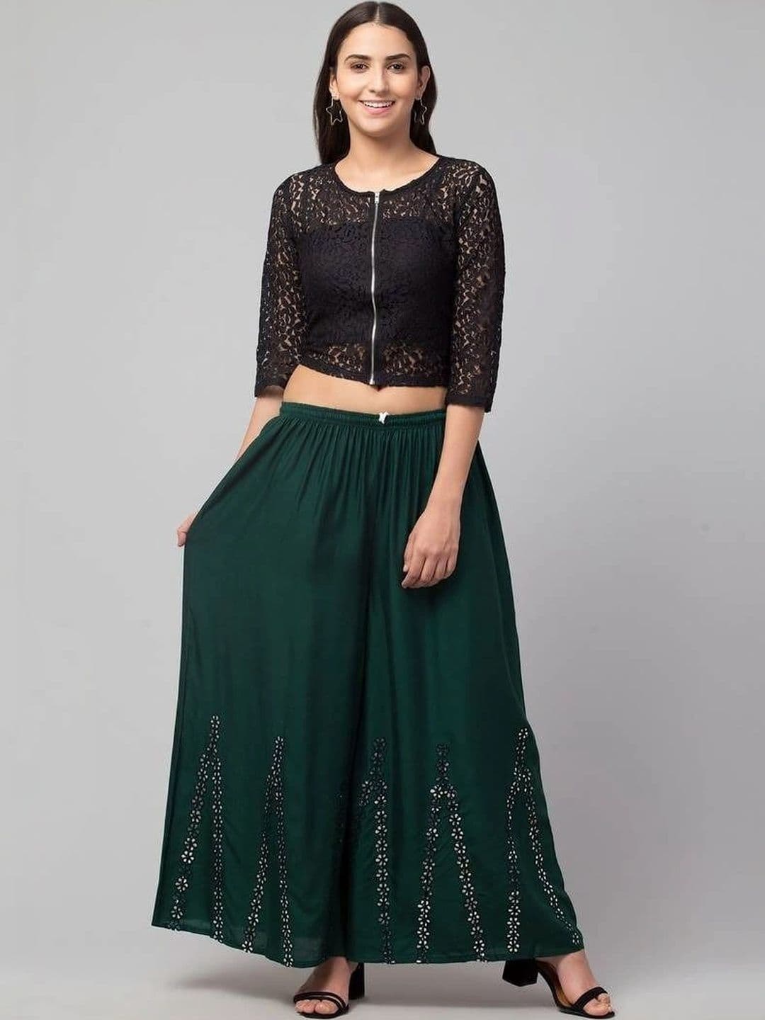 Meyara Women Embellished Knitted Ethnic Palazzos thumbnail 3