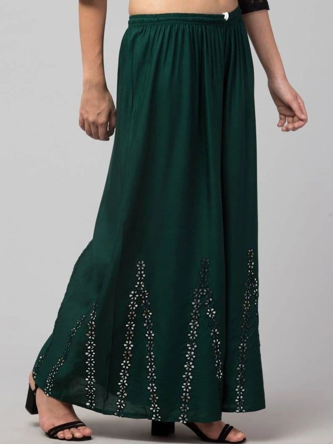 Meyara Women Embellished Knitted Ethnic Palazzos - view 1