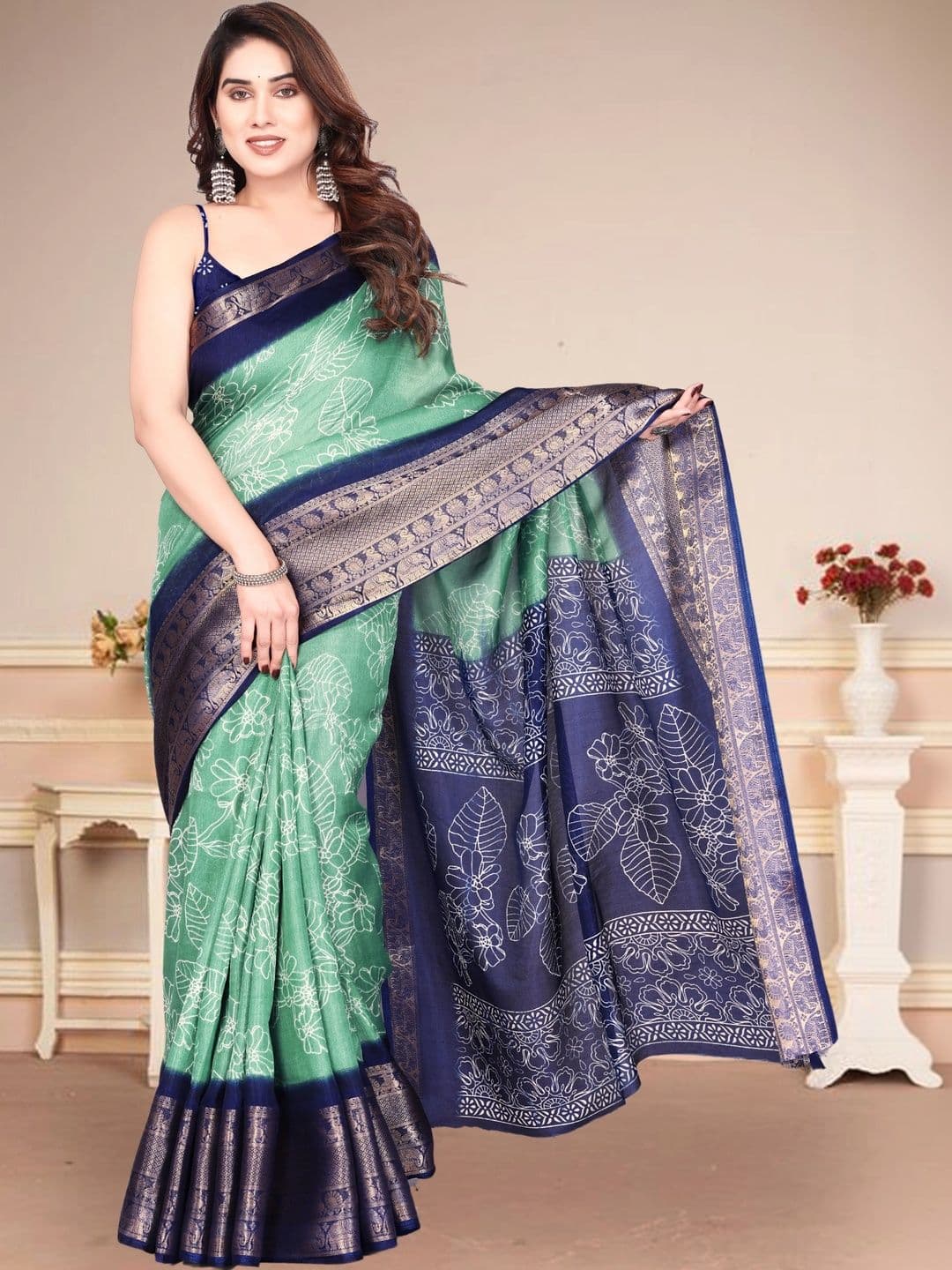BOLOKA Zari Art Silk Designer Bandhani Saree - view 1