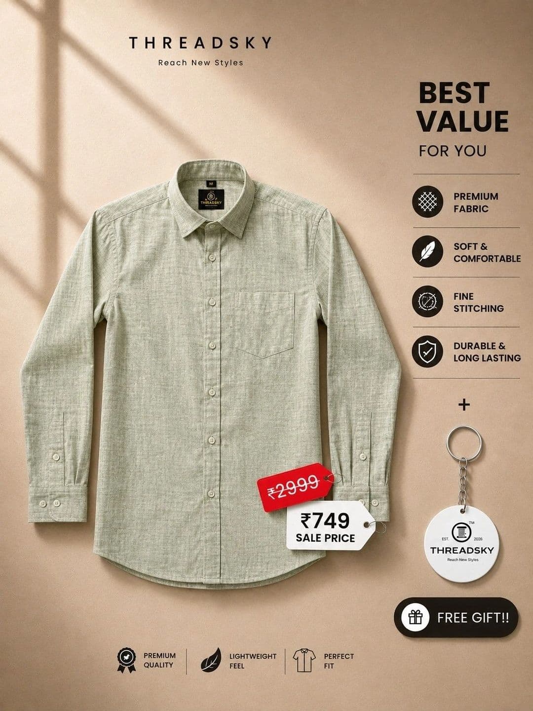 Threadsky Men Classic Casual Shirt thumbnail 4