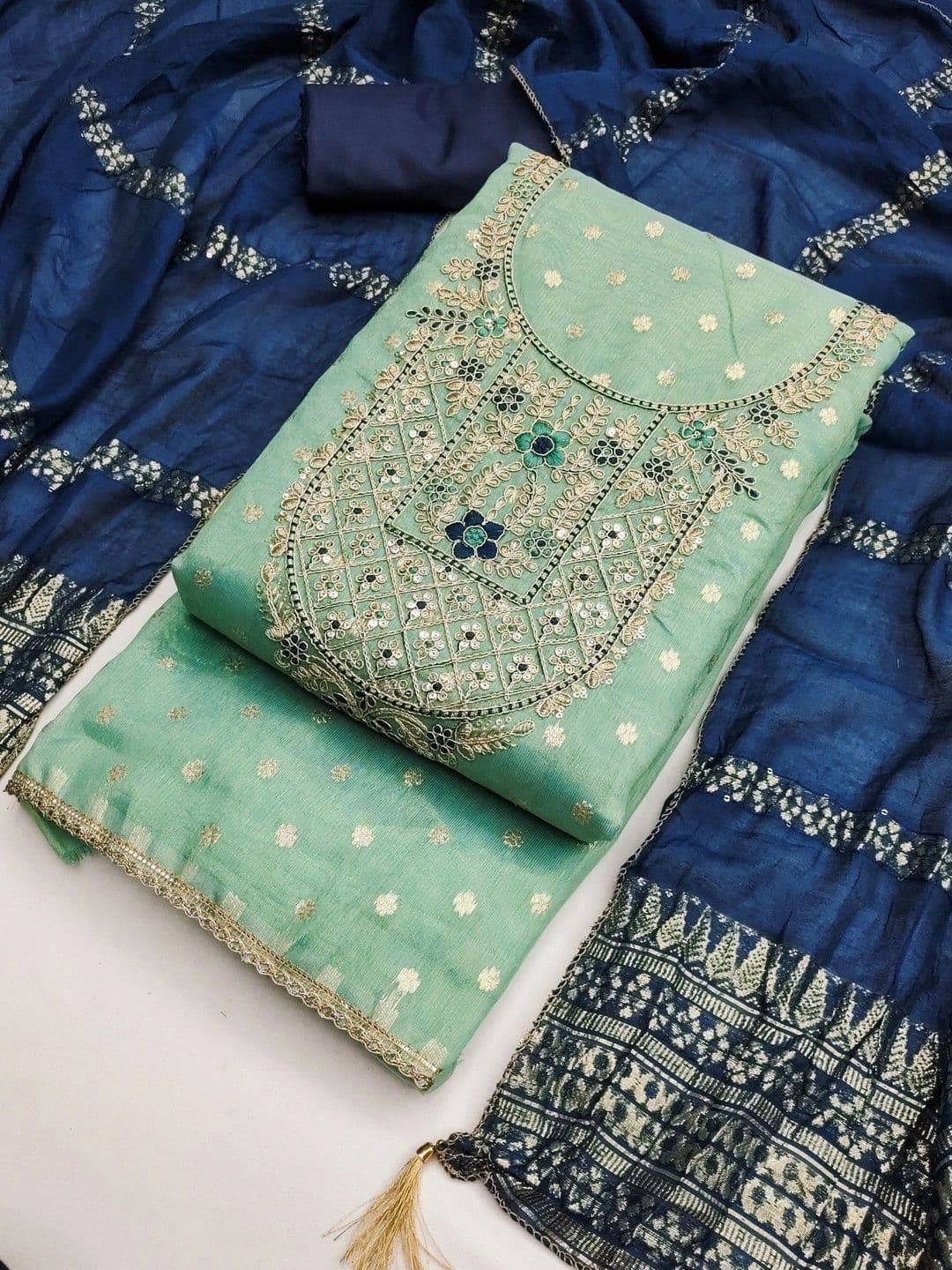 TAVAS Embroidered Unstitched Dress Material thumbnail 2