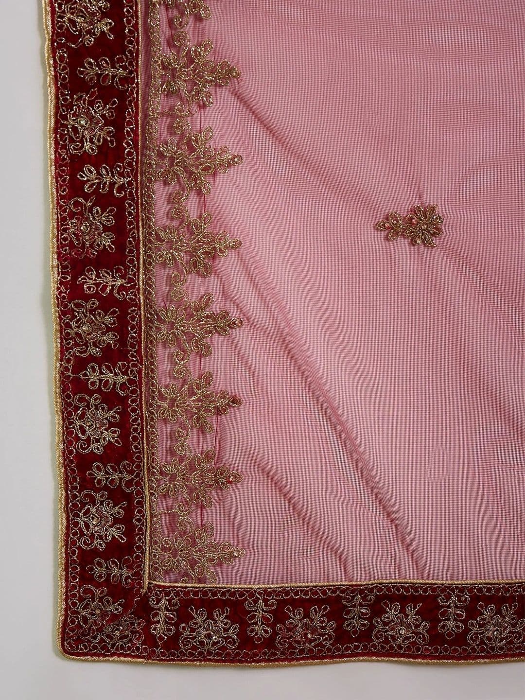 Anouk Rustic Embroidered Semi-Stitched Lehenga & Unstitched Blouse With Dupatta thumbnail 5