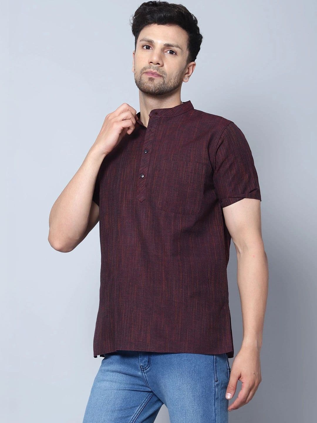 Latest Chikan Garments Men Khadi Kurta thumbnail 2