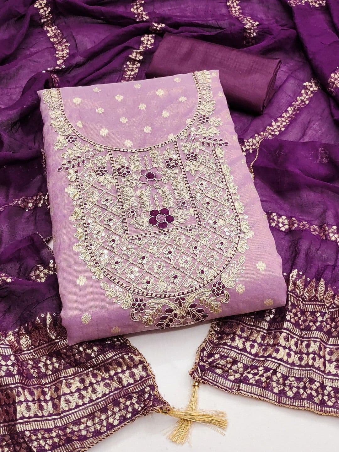 TAVAS Embroidered Unstitched Dress Material thumbnail 2