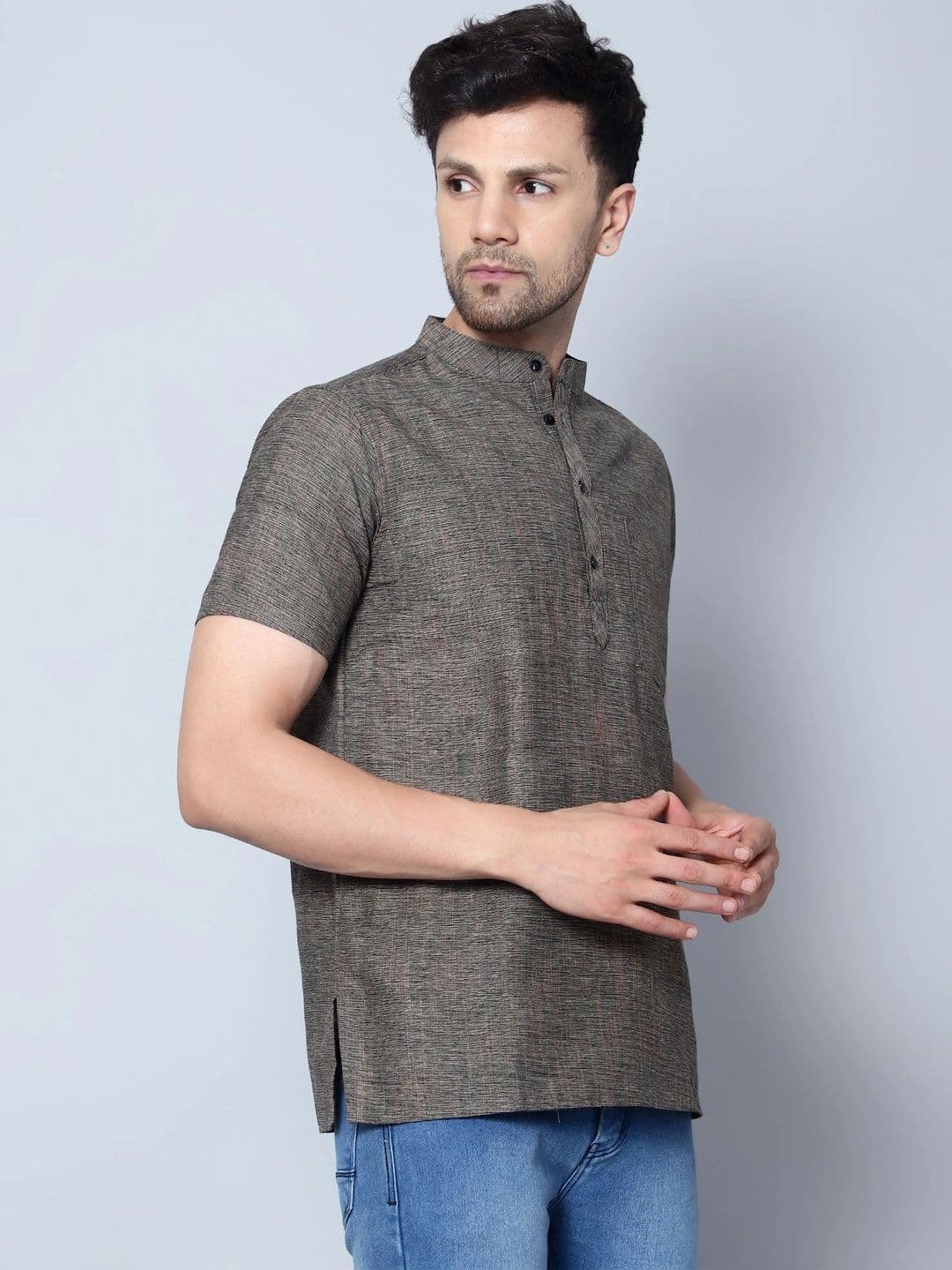 Latest Chikan Garments Men Khadi Kurta thumbnail 3