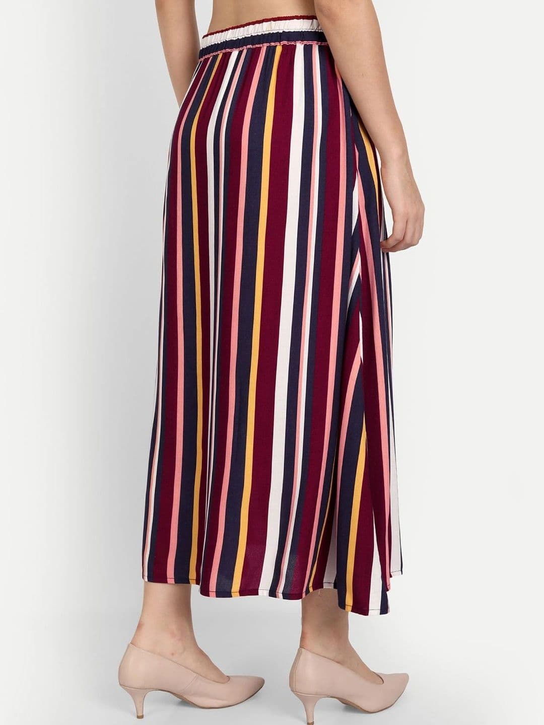 Aaruvi Ruchi Verma Women Striped Midi Flared Skirt thumbnail 4
