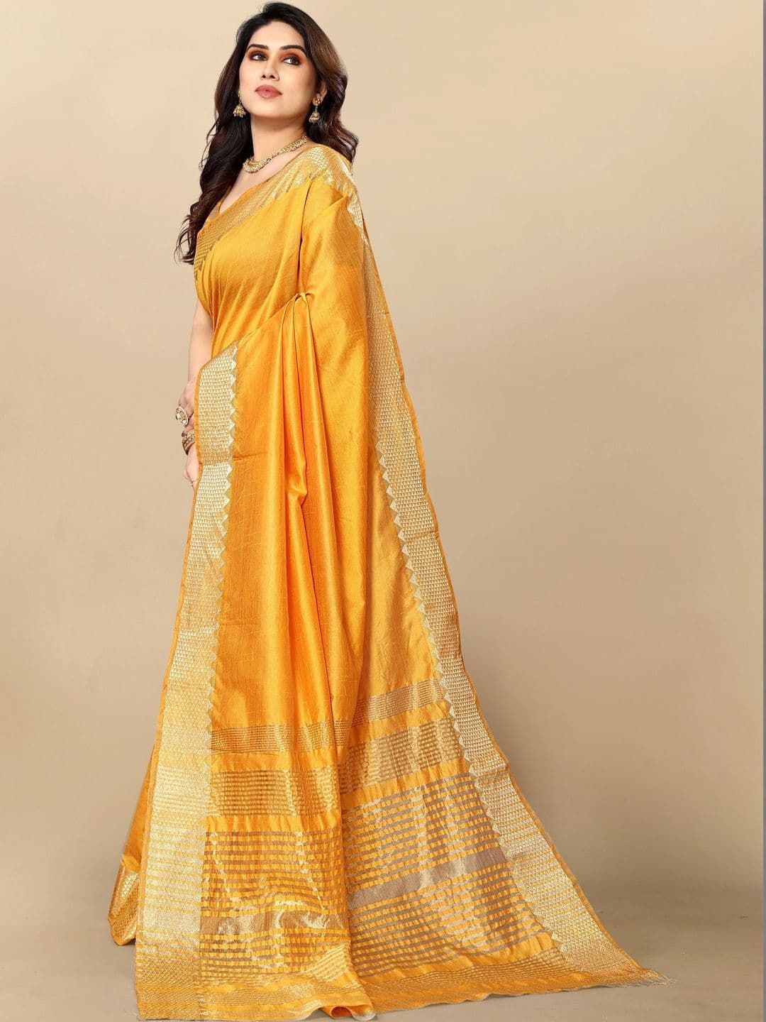Sangria Women Woven Design Zari Designer Kota Saree thumbnail 3
