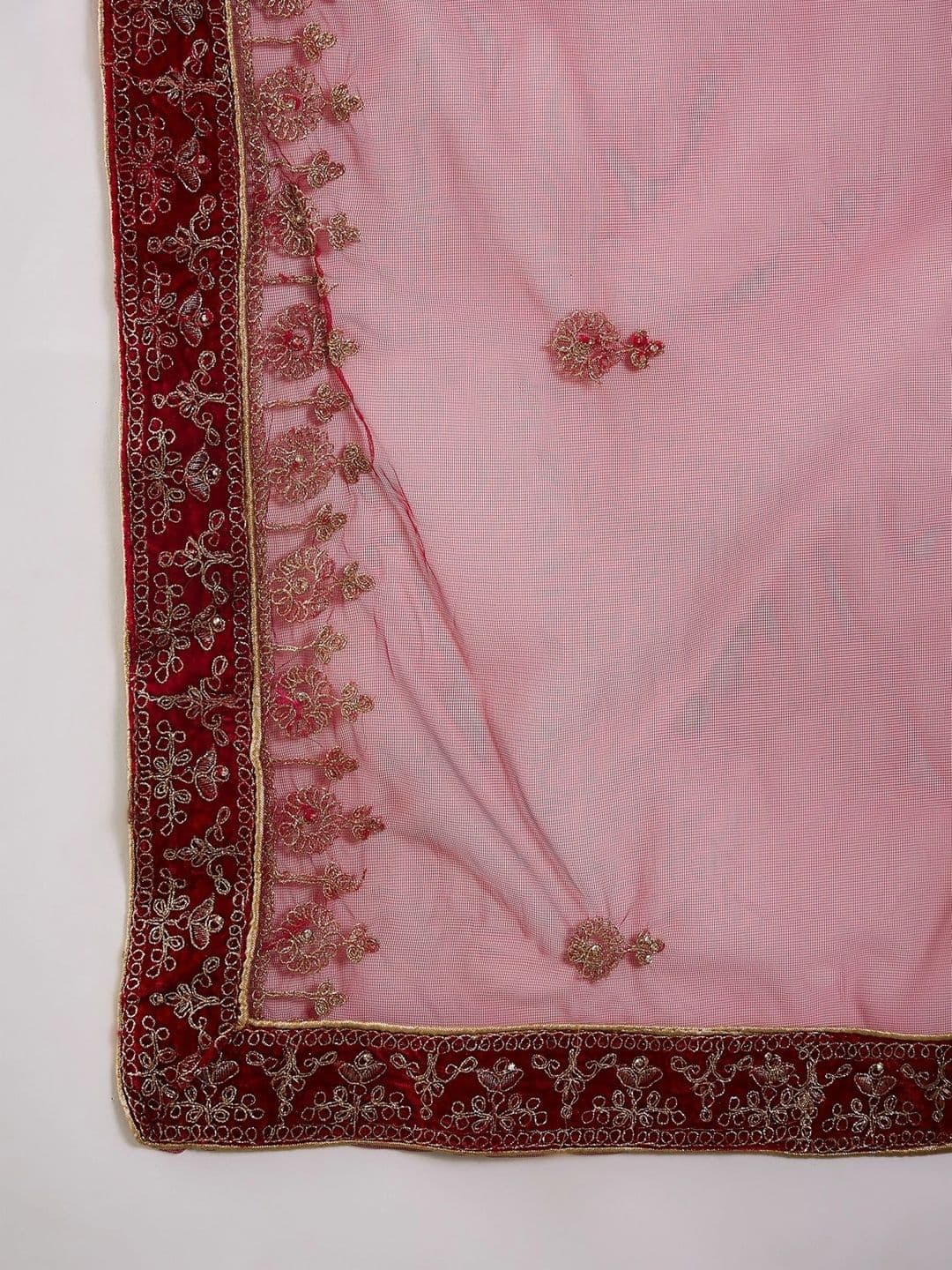 Anouk Rustic Embroidered Semi-Stitched Lehenga & Unstitched Blouse With Dupatta thumbnail 2