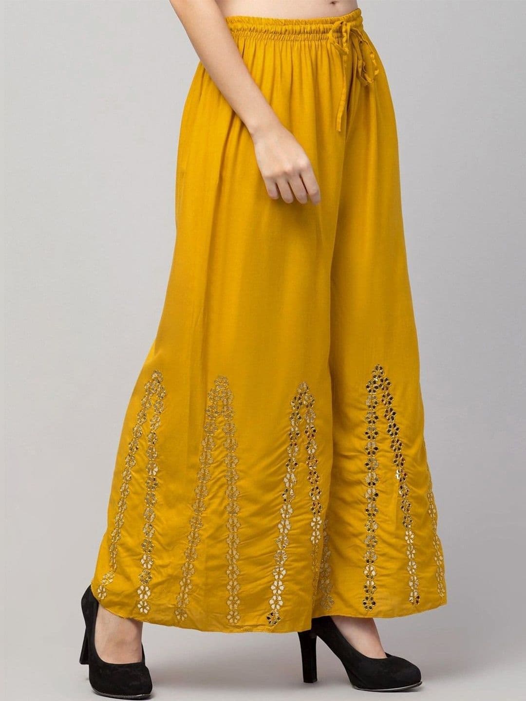 Meyara Women Ethnic Motifs Embroidered Knitted Ethnic Palazzos thumbnail 5