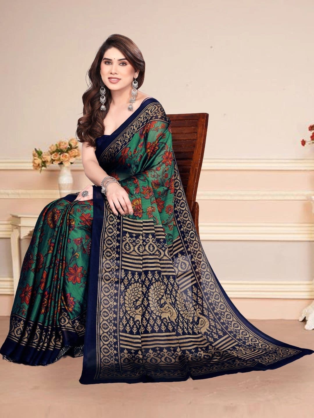 BOLOKA Paisley Poly Georgette Designer Saree thumbnail 3