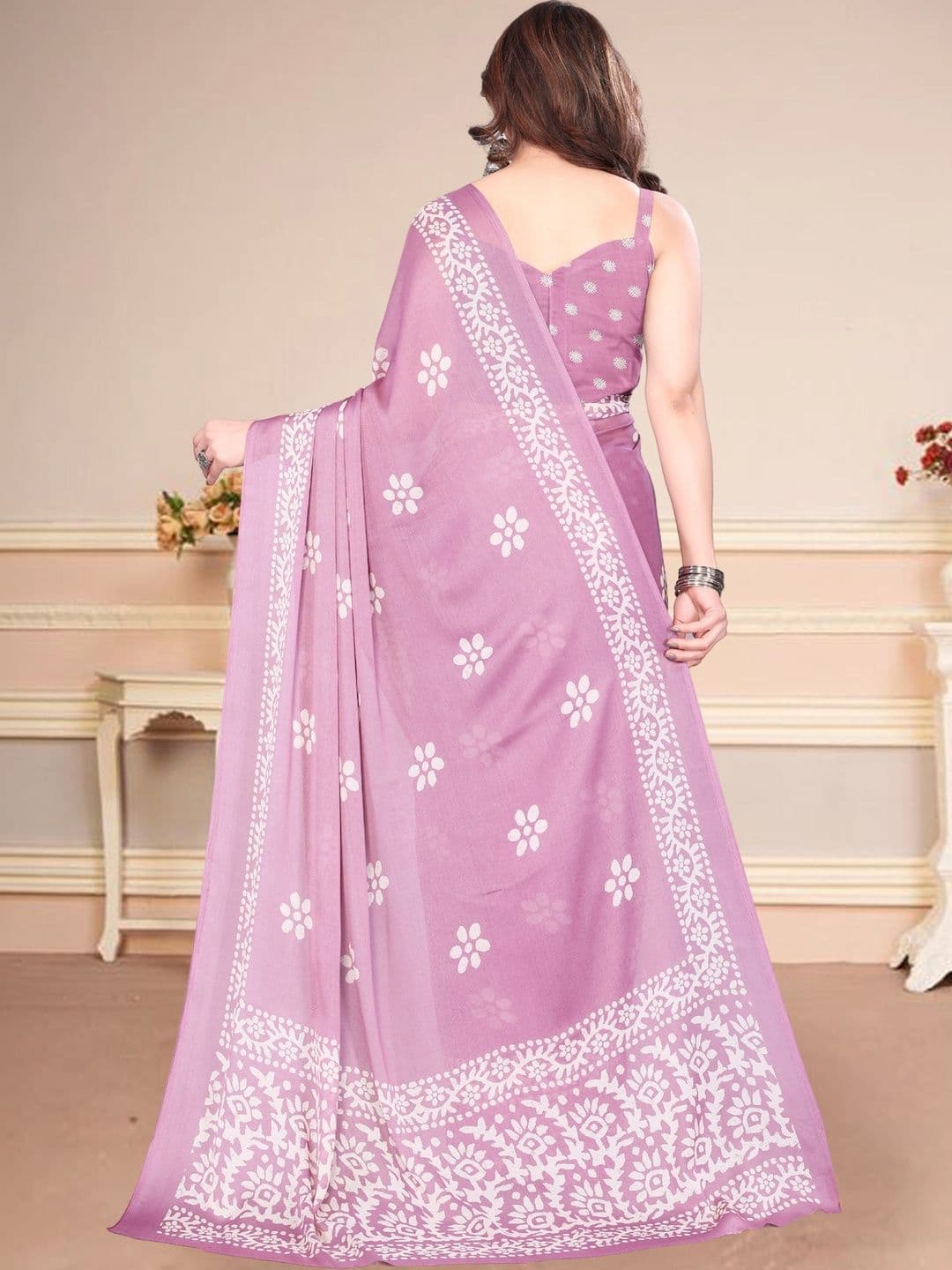 BOLOKA Poly Georgette Designer Saree thumbnail 2