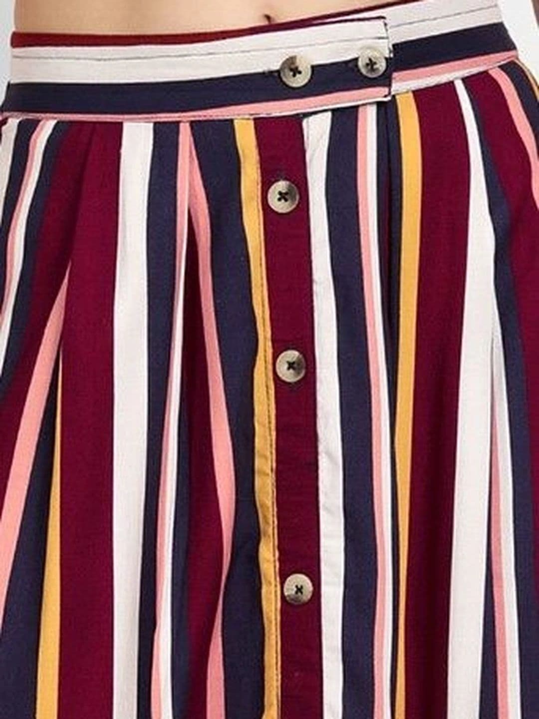 Aaruvi Ruchi Verma Women Striped Midi Flared Skirt thumbnail 5