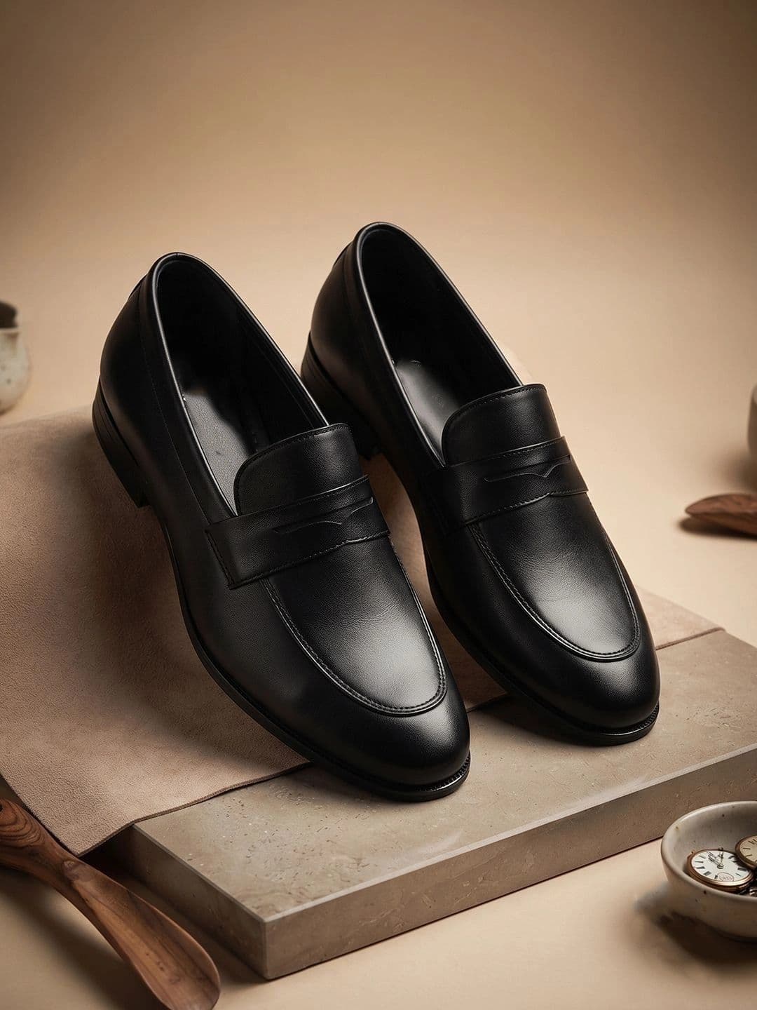 House of Pataudi Men Round Toe Slip-On Loafers Formal Shoes - view 1