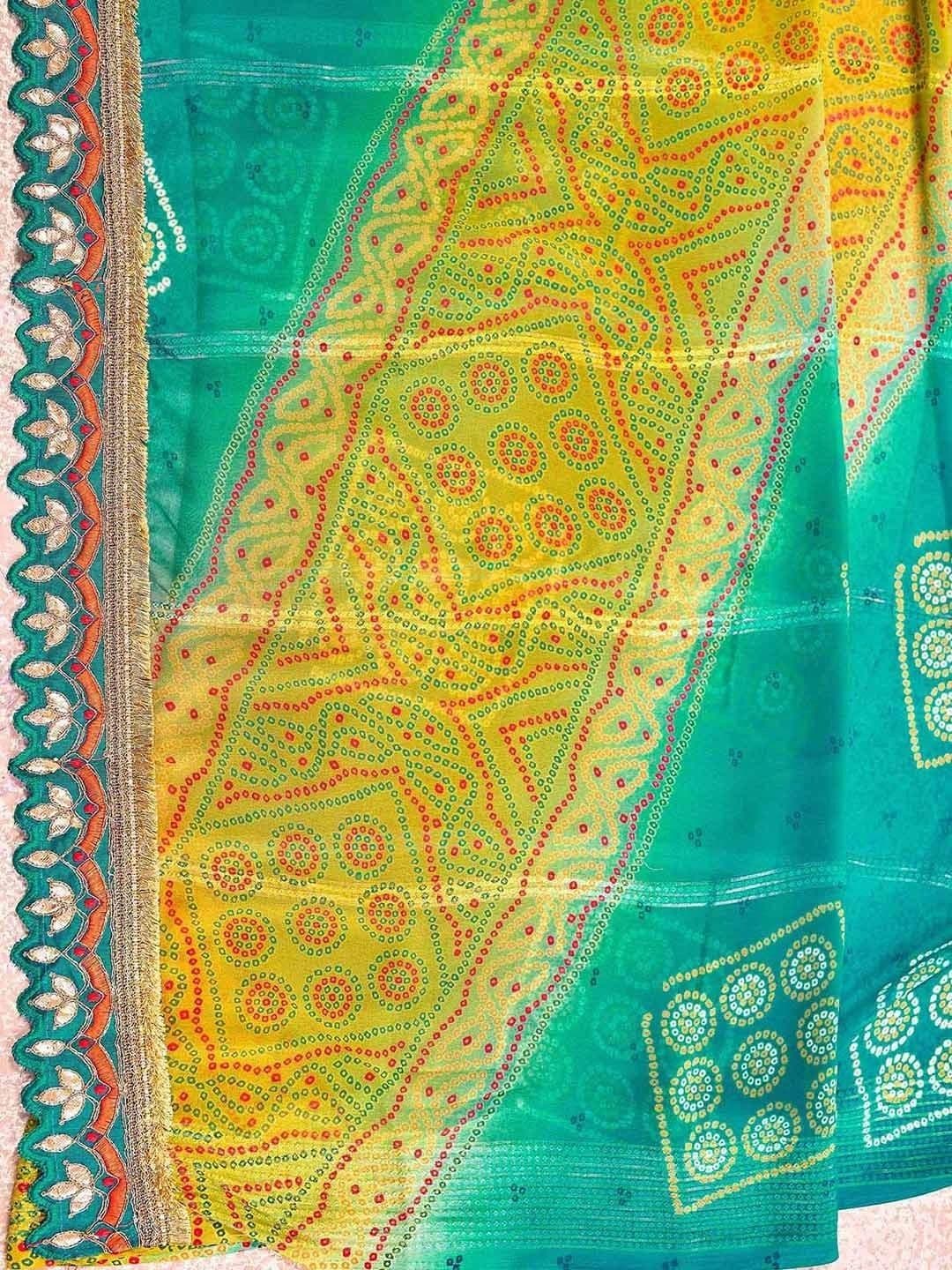 SANISA Bandhani Pure Georgette Saree thumbnail 6