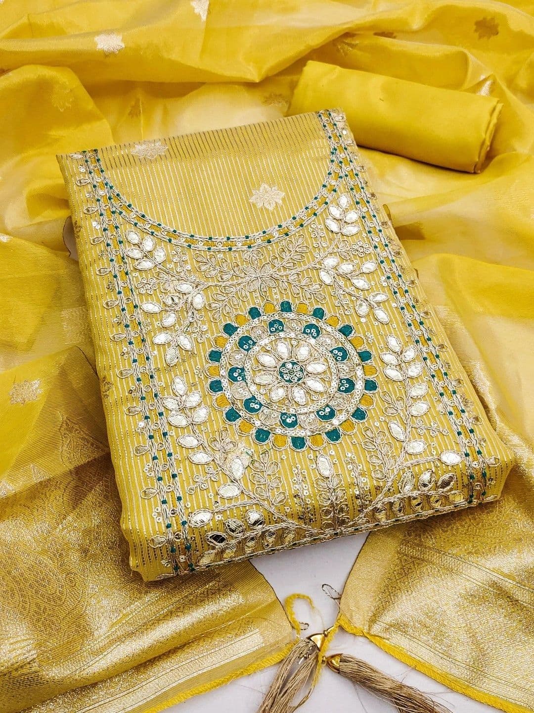 TAVAS Embroidered Unstitched Dress Material - view 1