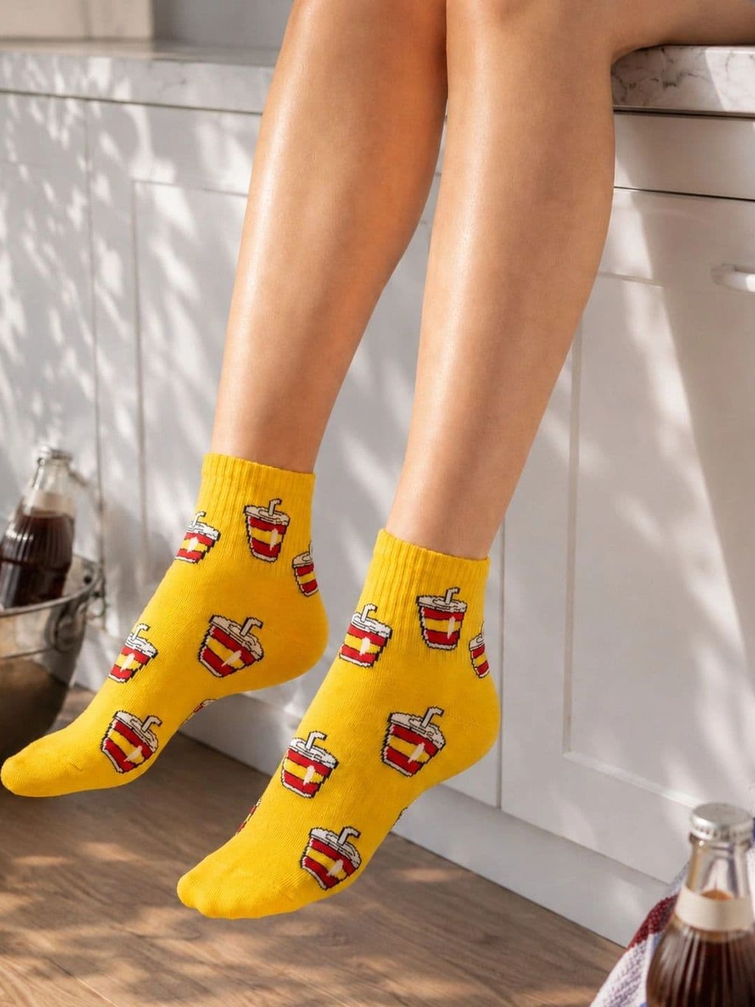 NeaToes Unisex Pack of 3 Cotton Assorted Patterned Ankle Length Socks thumbnail 4