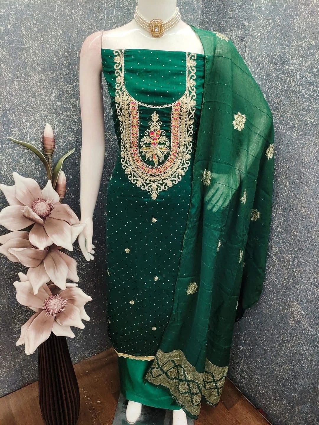 TAVAS Embroidered Unstitched Dress Material thumbnail 2
