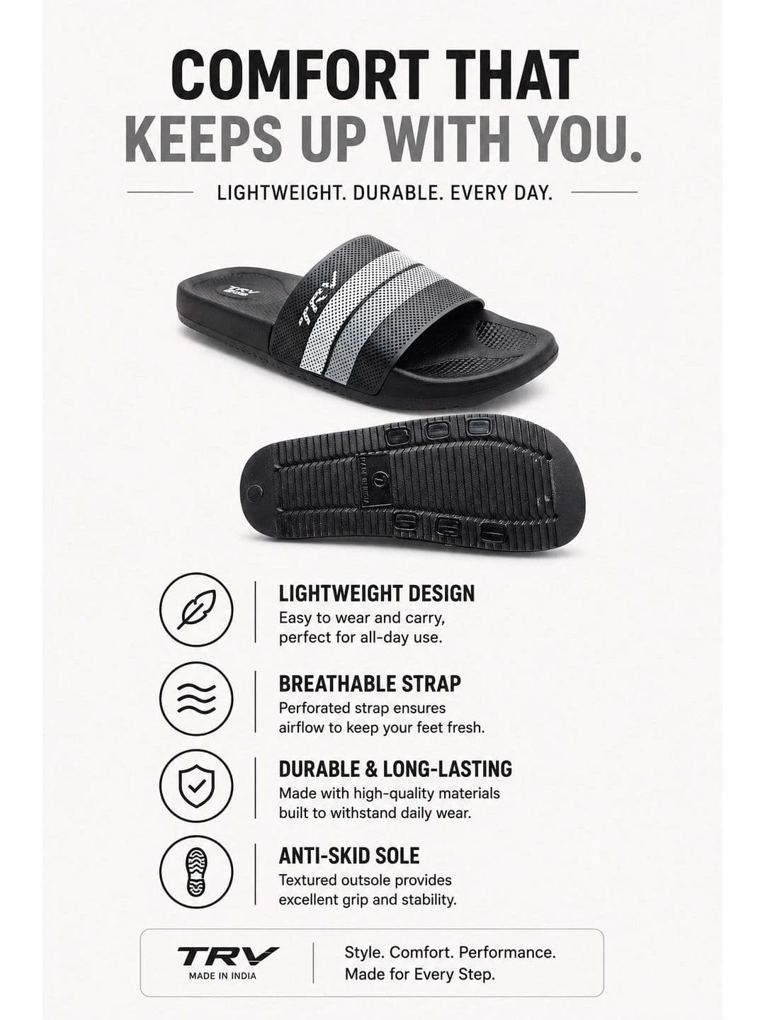 TRV Men Striped Sliders thumbnail 2