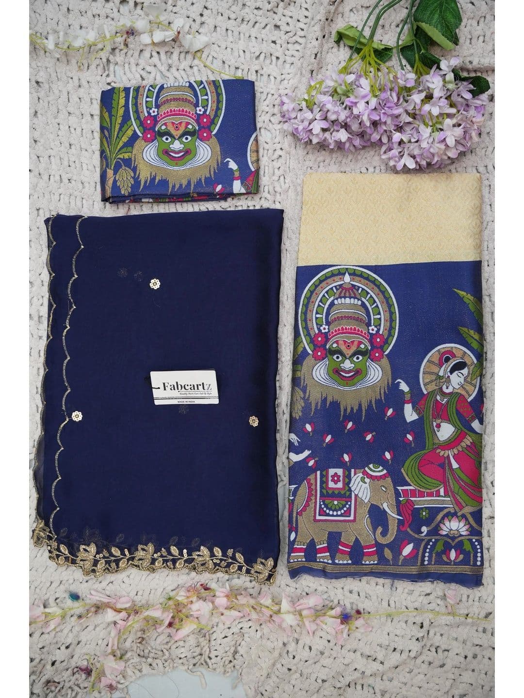 Fabcartz Sequinned Unstitched Lehenga & Blouse With Dupatta thumbnail 4