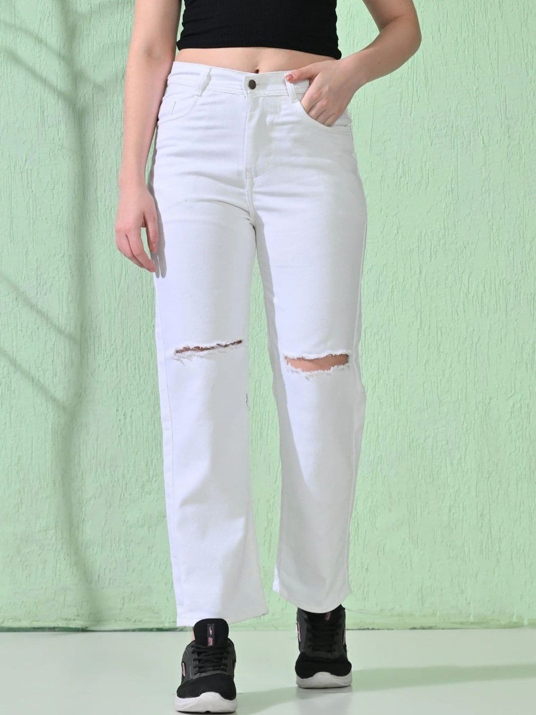 Metronaut Women Classic Regular Fit Mid-Rise Highly Distressed Stretchable Jeans - view 1